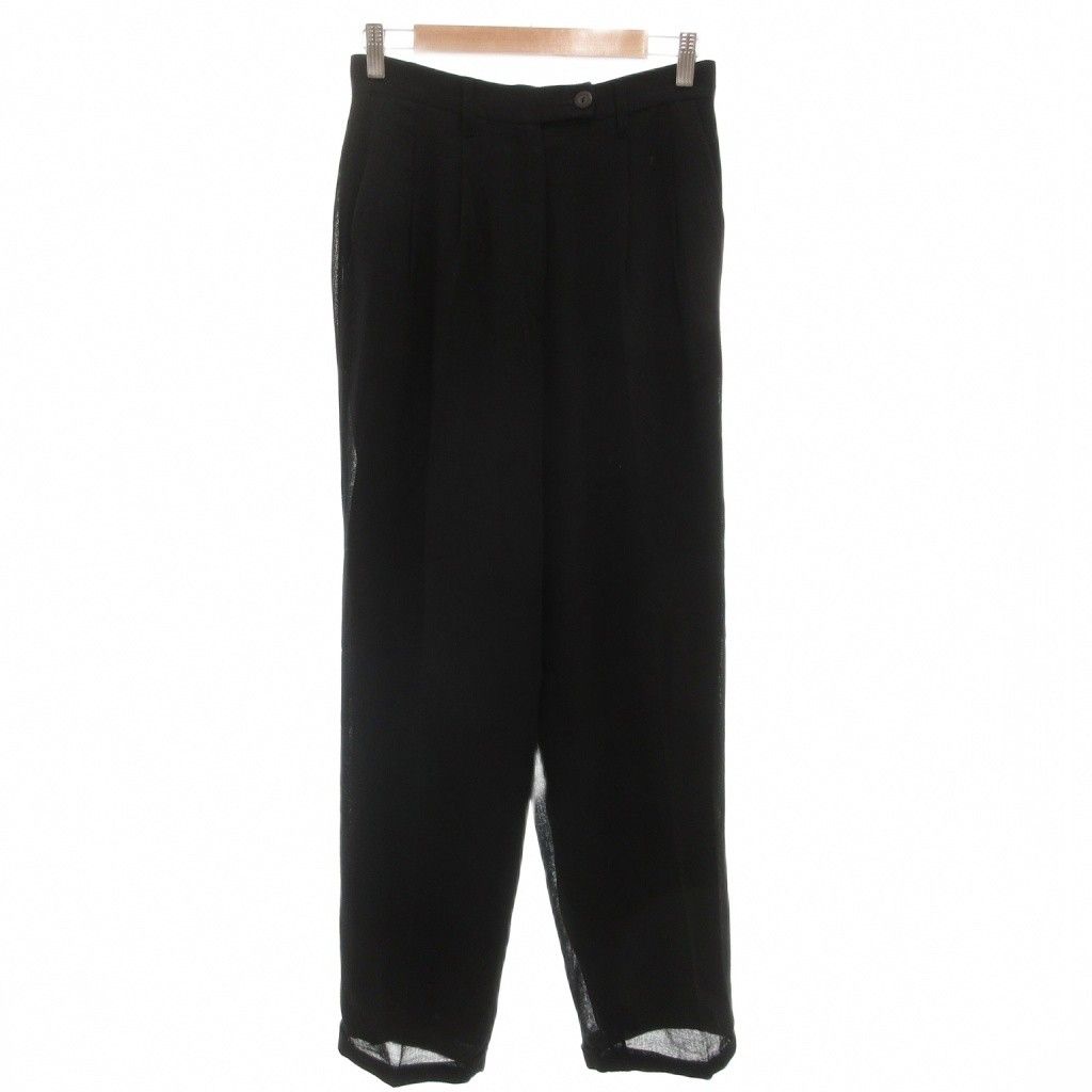 ジルサンダープラス JIL SANDER＋ ウールパンツ スラックス ストレート ツータック センタープレス 38 黒 ブラック |GV GY18 WWW_OLIVIERBERNSTEIN_COM