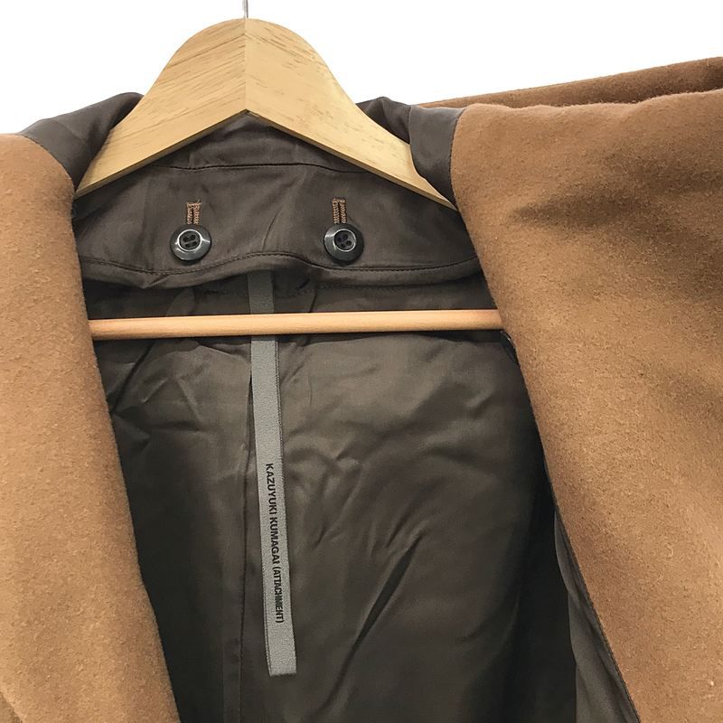 【美品】attachmentカシミヤ混平ニ重チェスターコート　日本製 ATTACHMENT / アタッチメント | カシミヤ混 平二重メルトン