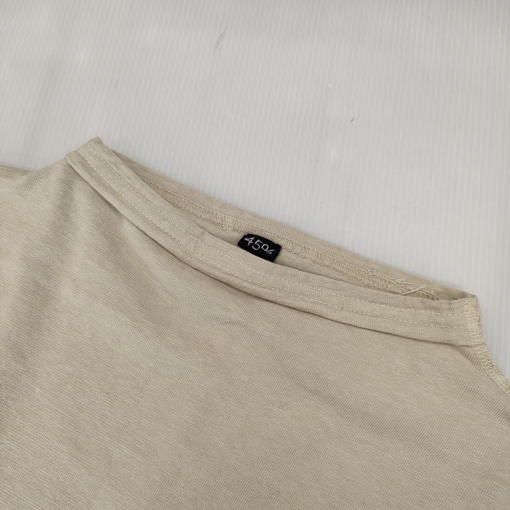 45rpm - 45R/45rpm 81270484 でこぼこ天竺の908馬Tシャツ 定価31900円 カットソー ベージュ レディース フォーティーファイブアールピーエム【中古】5-0728M△ 45R/45rpm 81270484 でこぼこ天竺の908馬Tシャツ 定価31900円