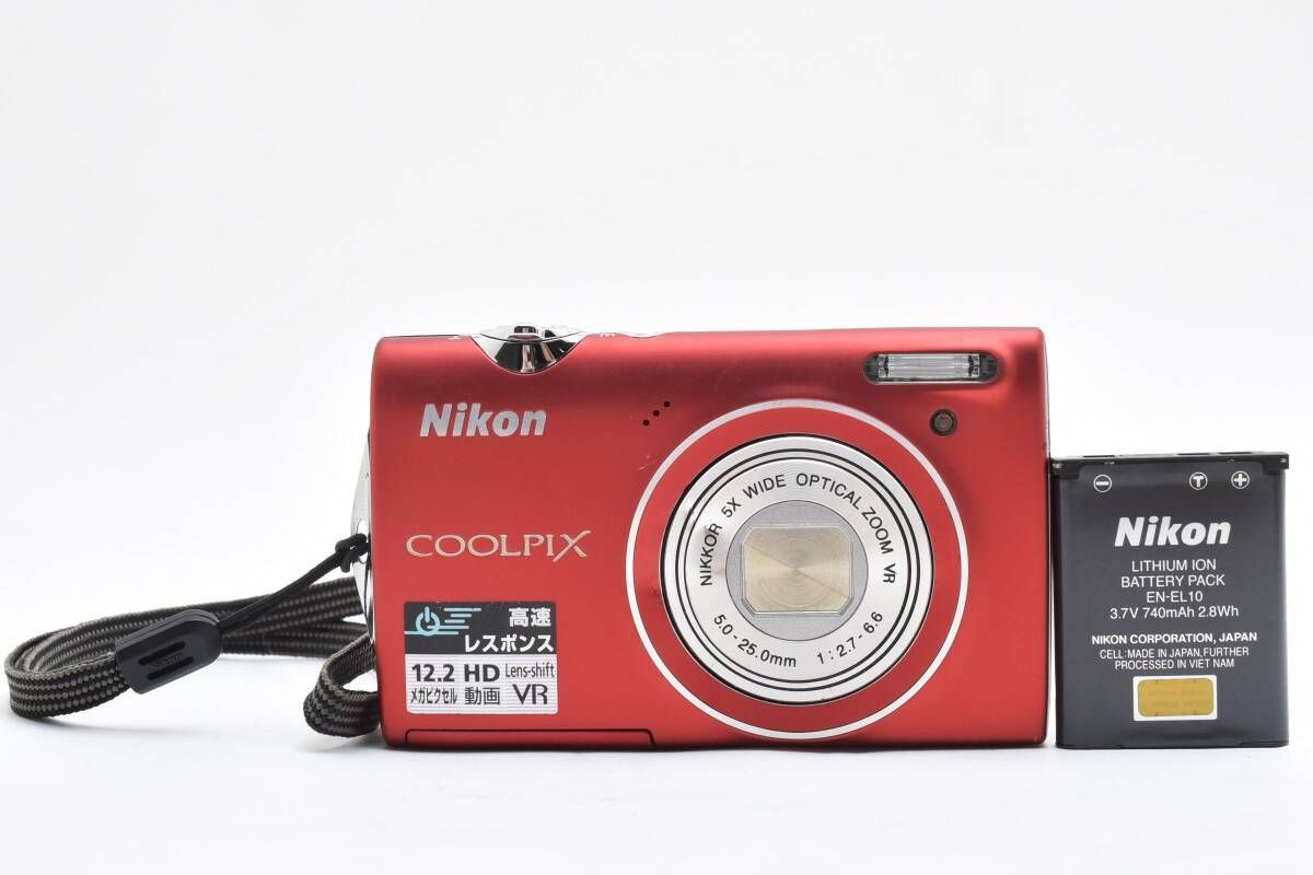 ☆良品☆ ニコン NIKON COOLPIX S5100 レッド コンパクトデジタル 