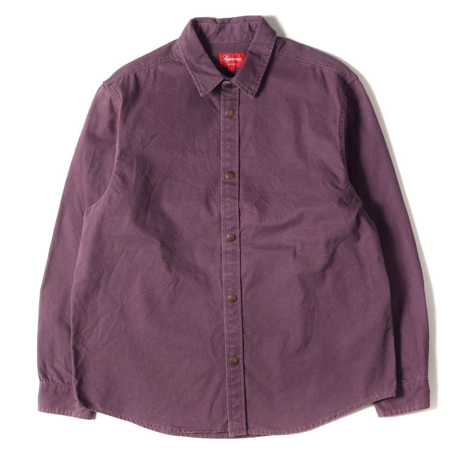 美品 Supreme シュプリーム シャツ ロゴテープ スナップボタン ワーク