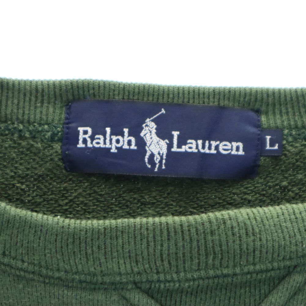 ラルフローレン 長袖 スウェット トレーナー L グリーン系 RALPH LAUREN 裏起毛 レディース