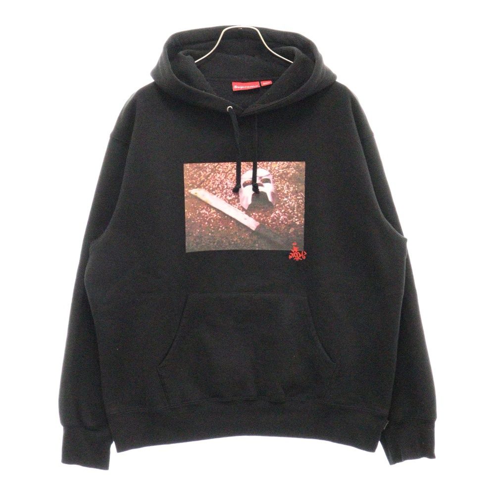 SUPREME (シュプリーム) 23AW Mf Doom Hooded Sweatshirt MFドゥーム グラフィックプリントプルオーバースウェットパーカー フーディー ブラック