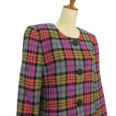 Leilian レリアン チェック ウール セットアップ ジャケット スカート Leilian レリアン ウール 千鳥格子 チェック柄 スーツ