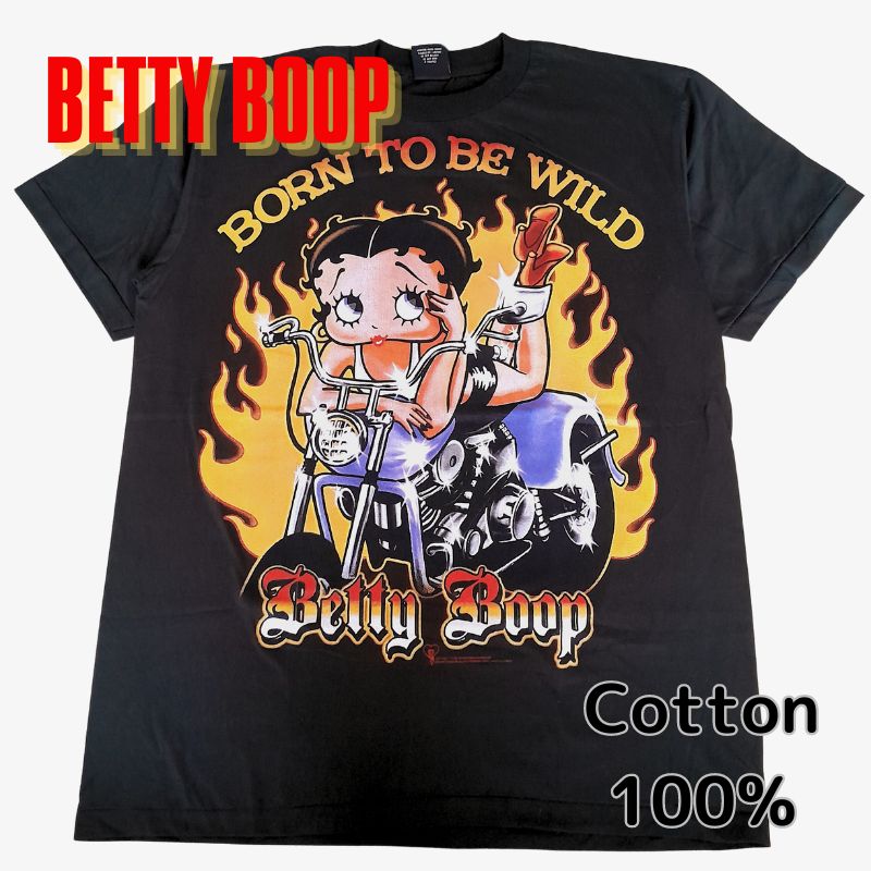 新品 メンズTシャツ 半袖 黒 L XL BETTY BOOP ベティちゃん