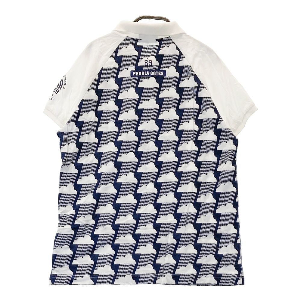 サイズ：1 PEARLY GATES パーリーゲイツ 半袖ポロシャツ 総柄 ネイビー
