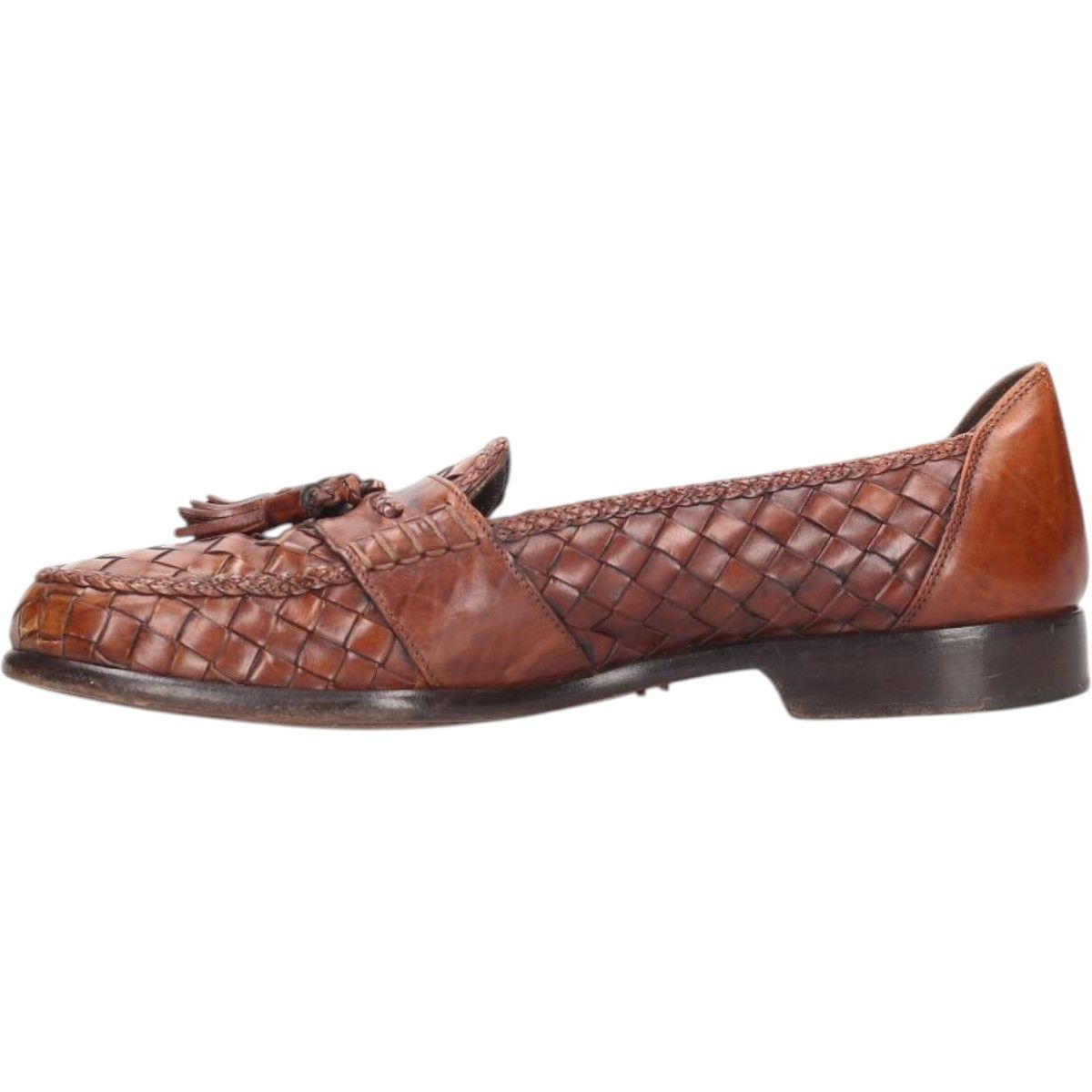 編み込み タッセルローファー