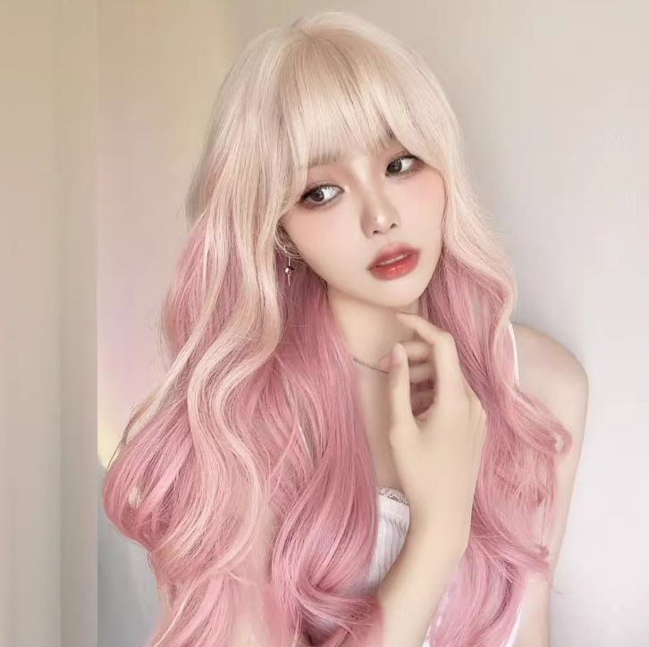 ウィッグ　グラデーション　ブラウンピンク グラデーションウィッグ Pink 20cm-22.5cm【7.8~8.8inch】｜DOLK