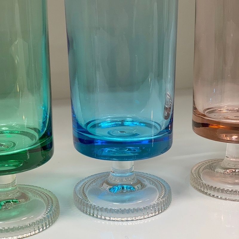 昭和レトロ アデリア カラーグラス ADERIA COLOR GLASS 5色セット 脚付き 足付き ビンテージ アンティーク コップ モダン ポップ  人気 【RU0123-1】 - メルカリ