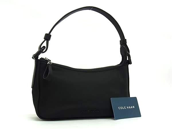 新品同様 COLE HAAN コールハーン ナイロン ワンハンドル ハンドバッグ ショルダーバッグ 肩掛け レディース ブラック系 BM5283