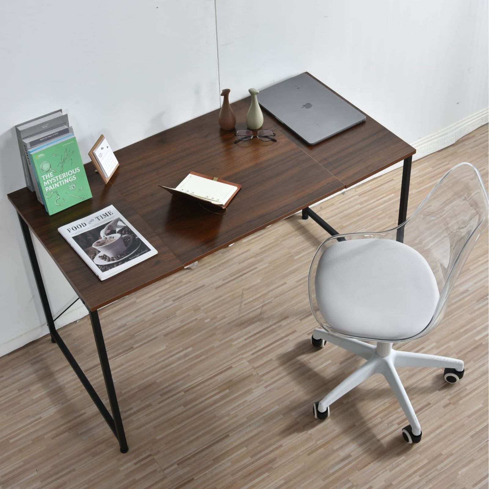 幅120×奥行60×高さ73cm 組み立て簡単 簡易デスク シンプル つくえ スペース 広い ブラウン 勉強机 パソコンデスク デスク オーエスジェイ OSJ