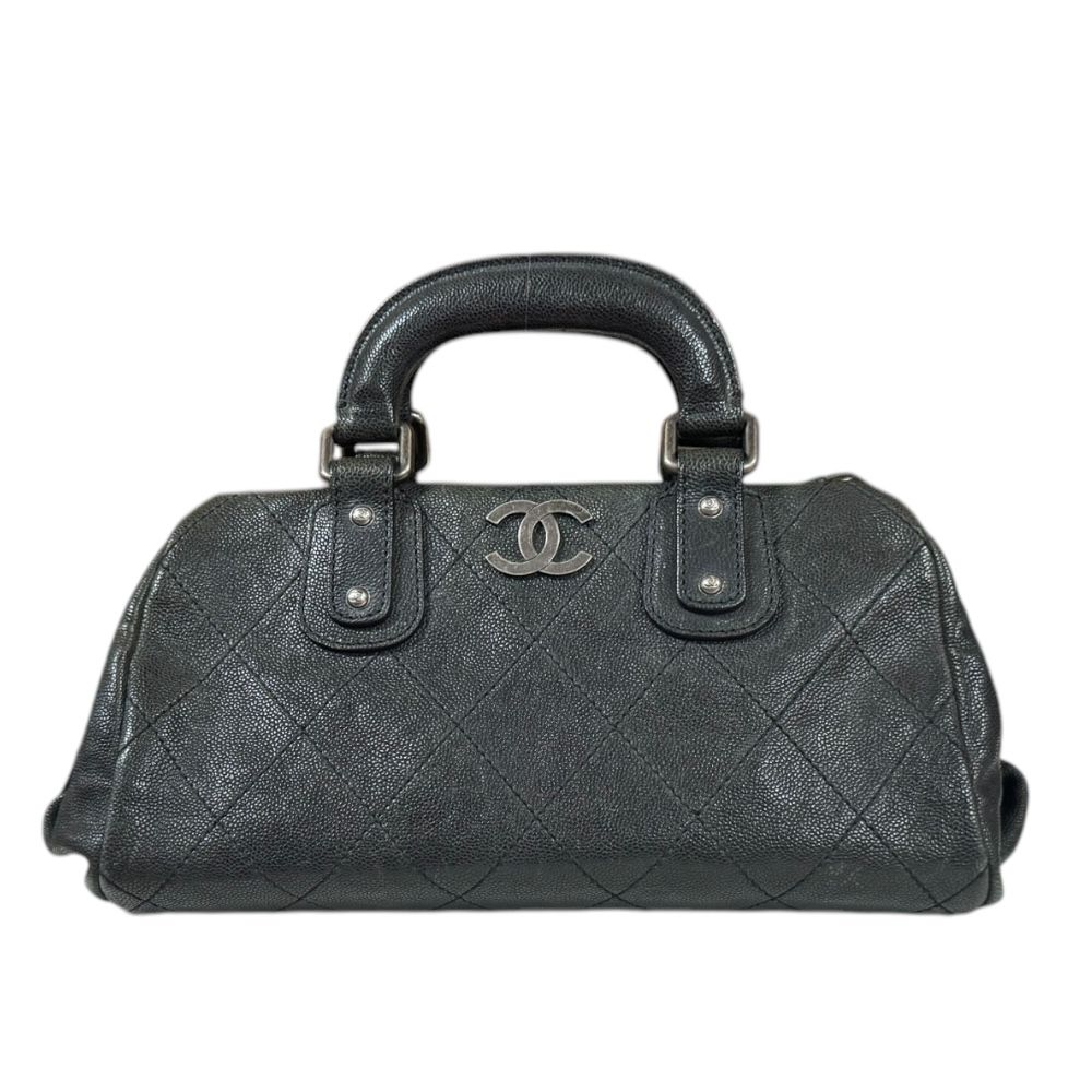 シャネル ワイルドステッチ ハンドバッグ キャビアスキン A33046 ブラック レディース CHANEL シャネル