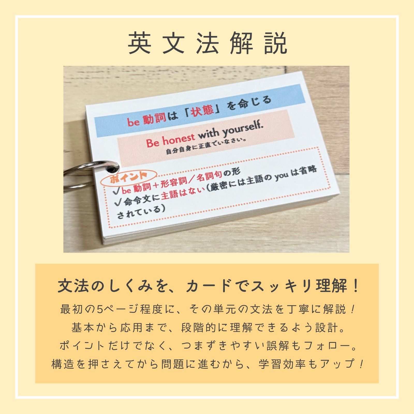 命令文】単元別英文法カード 中学生 テスト 復習 予習 試験 参考書