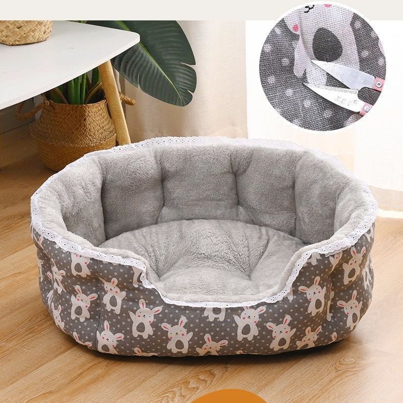 格安通販サイト。 猫 犬 ベッド ペットベッド ふわふわ 暖か もこもこ キャット ペット用品 ペットハウス 滑り止め クッション マット柔らかい 秋冬 Lサイズ xzdstxg