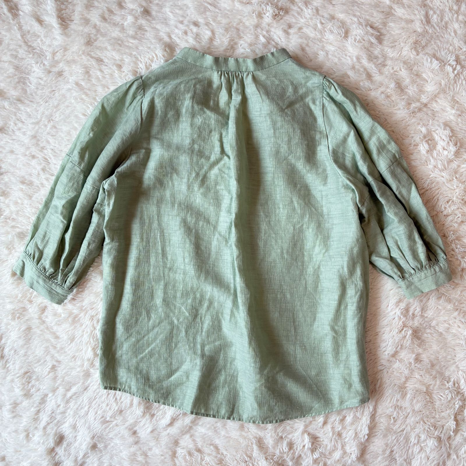 極美品 ADAM ET ROPE アダムエロペ リネン バルーンショートスリーブ