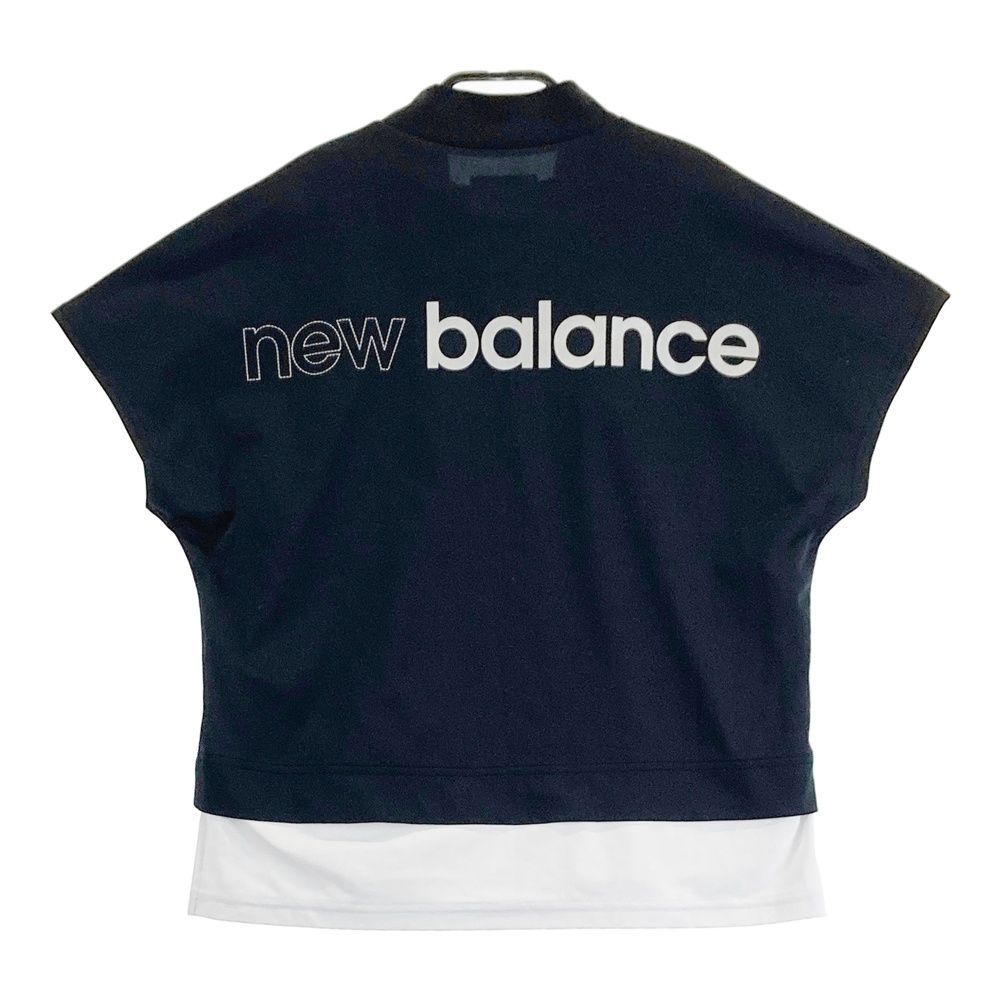 サイズ：0 NEW BALANCE GOLF ニューバランス  ハイネック半袖Tシャツ フレンチスリーブ  ネイビー系 [240101475760] ゴルフウェア レディース ストスト NEW BALANCE GOLF ニューバランス ハイネック半袖Tシャツ