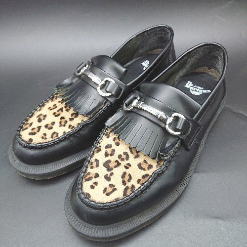 ◇ Dr.Martens ドクターマーチン 豹柄 ローファー サイズ39 ブラック 