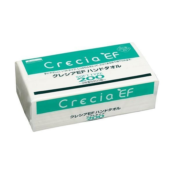 日本製紙クレシア クレシアEF ハンドタオル ソフトタイプ 200組|パック 1セット 30パック