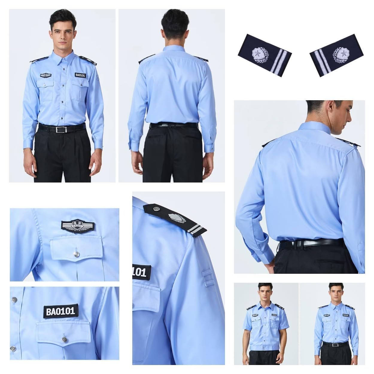police警察グッズコスチューム 白シャツ 長袖 警察 白シャツ 長袖 コスプレ用 - メルカリ
