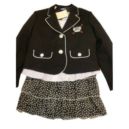 子供服 キッズ 女の子 エンブレム付き フォーマル スーツ 大幅値下げ ブラック 120cm 130cm 712510