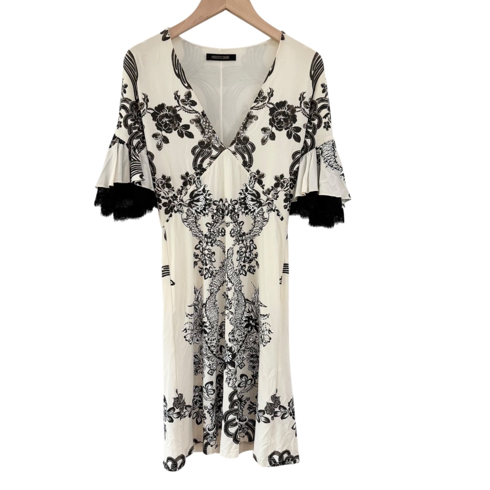 Z1398 roberto cavalli ロベルトカバッリ イタリア製 袖レース