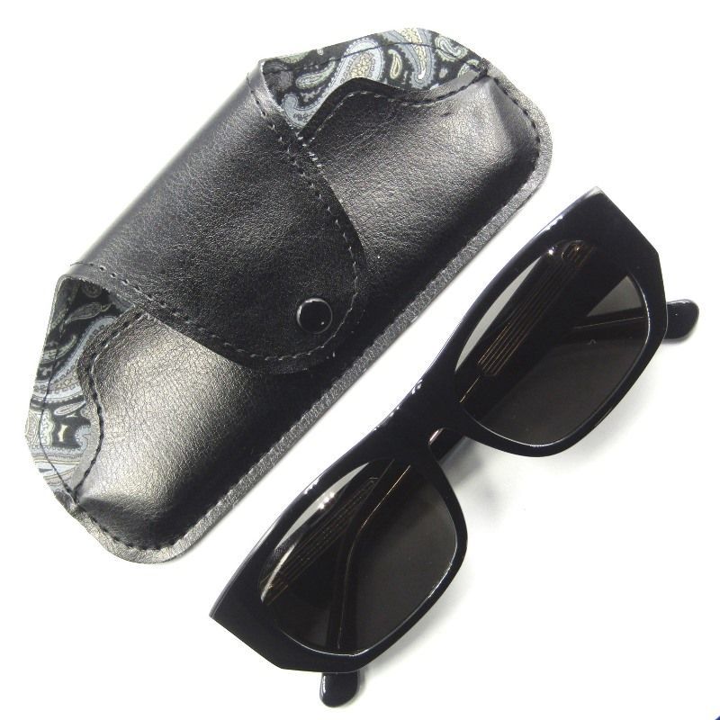 未使用 Lunetta BADA ルネッタバダ サングラス No.23 SUN スクエア ワイドテンプル 日本製 0110 BLACK/BLACKCLEAR 65006895