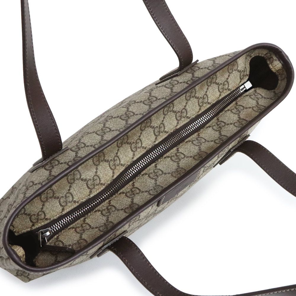 グッチ GGスプリーム トート ハンドバッグ キャンバス レザー ベージュ