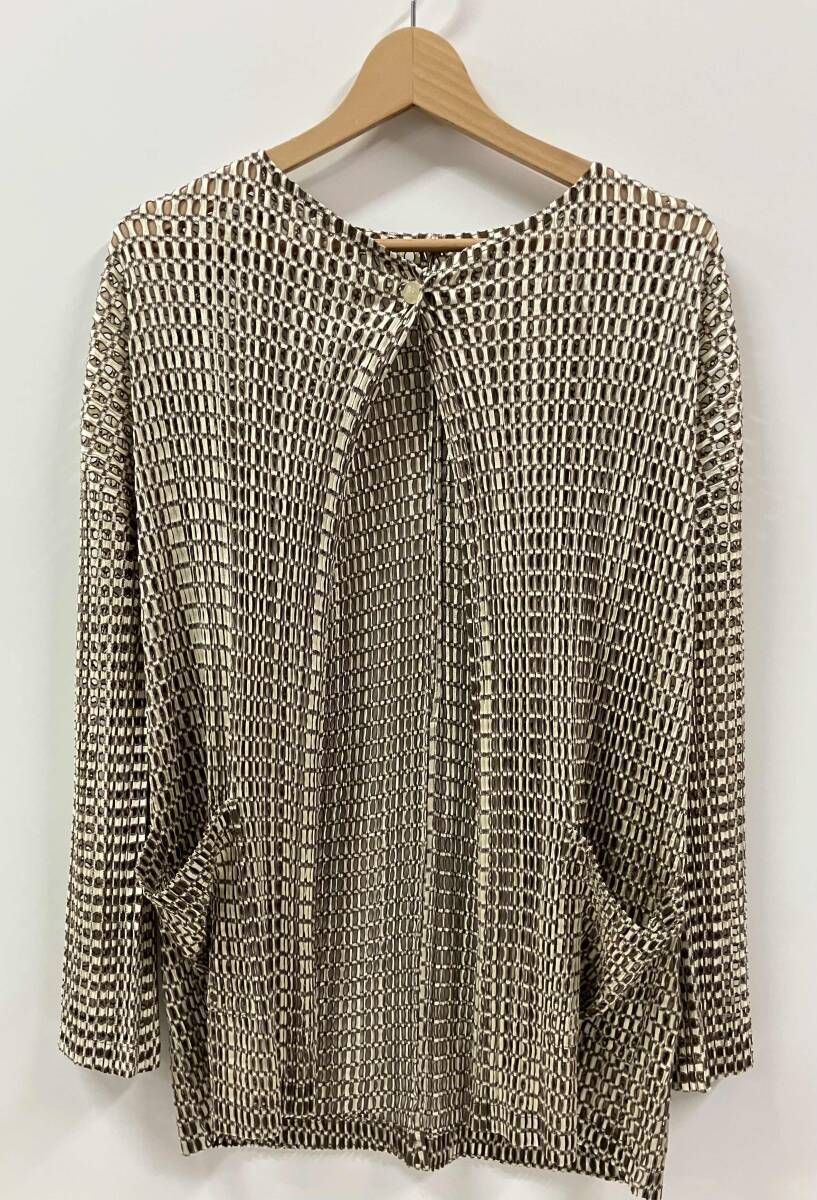 PLEATS PLEASE プリーツプリーズ PP03-J0543 メッシュ 半袖ニット サイズ3 ブラウン ベージュ