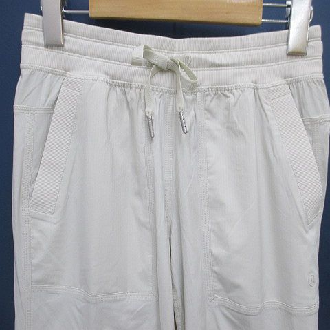 超人気 ルルレモン lululemon ヨガウェア ロング丈 カーゴパンツ 白系 ホワイト ロゴ 安い！かわいい！