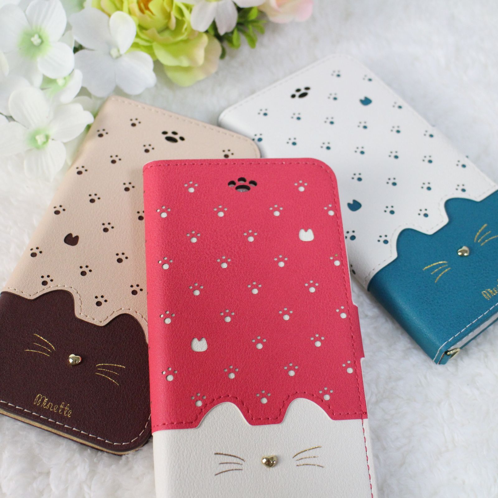 iPhone XS Max 用 手帳型 ケース ピンク 桃 猫/216 メルカリShops