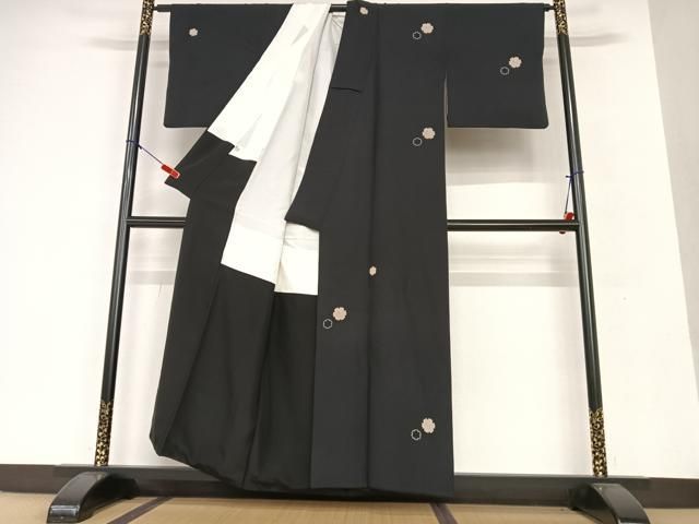 平和屋着物○上質な小紋 雪輪文 黒地 正絹 逸品 AAAW9140zg - メルカリ