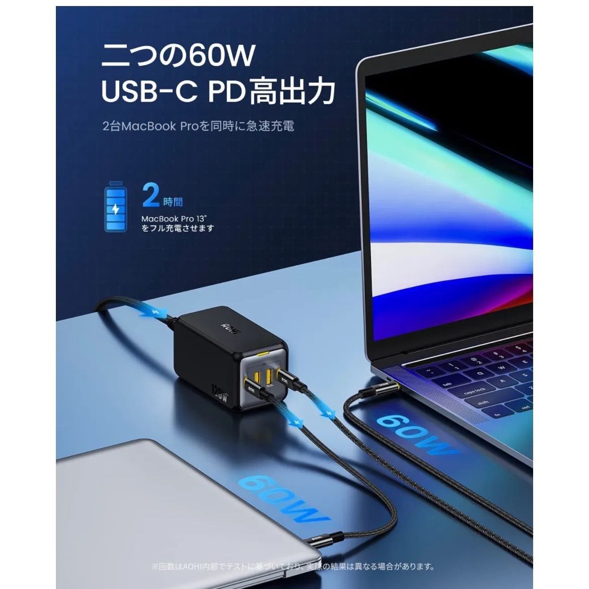 PD 充電器 AOHI 120w usb c 充電器 4ポート 充電器 type-c 急速充電器