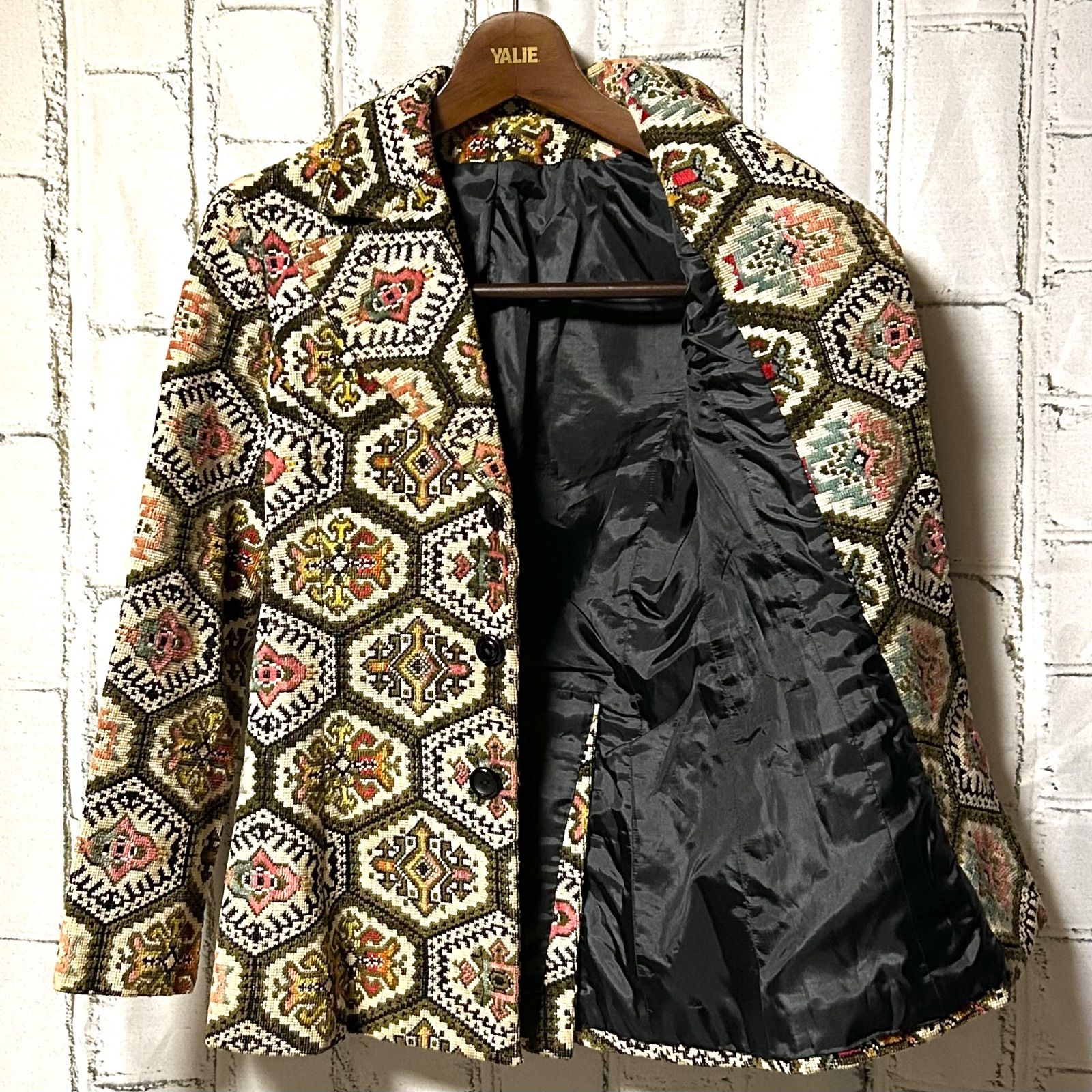 美品 UNKNOWN 60S～70S ヴィンテージ ゴブラン織り ジャケット 白 美品 