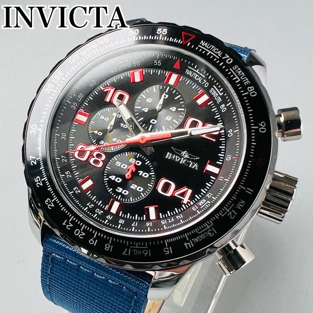 INVICTA インビクタ 腕時計 メンズ ブラック ブルー 新品 クォーツ 