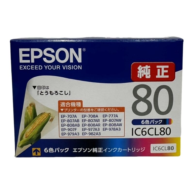 新品 エプソン 純正 ic6cl80 インク とうもろこし 80 : エコッテ EPSON (エプソン)用 IC6CL80 とうもろこし