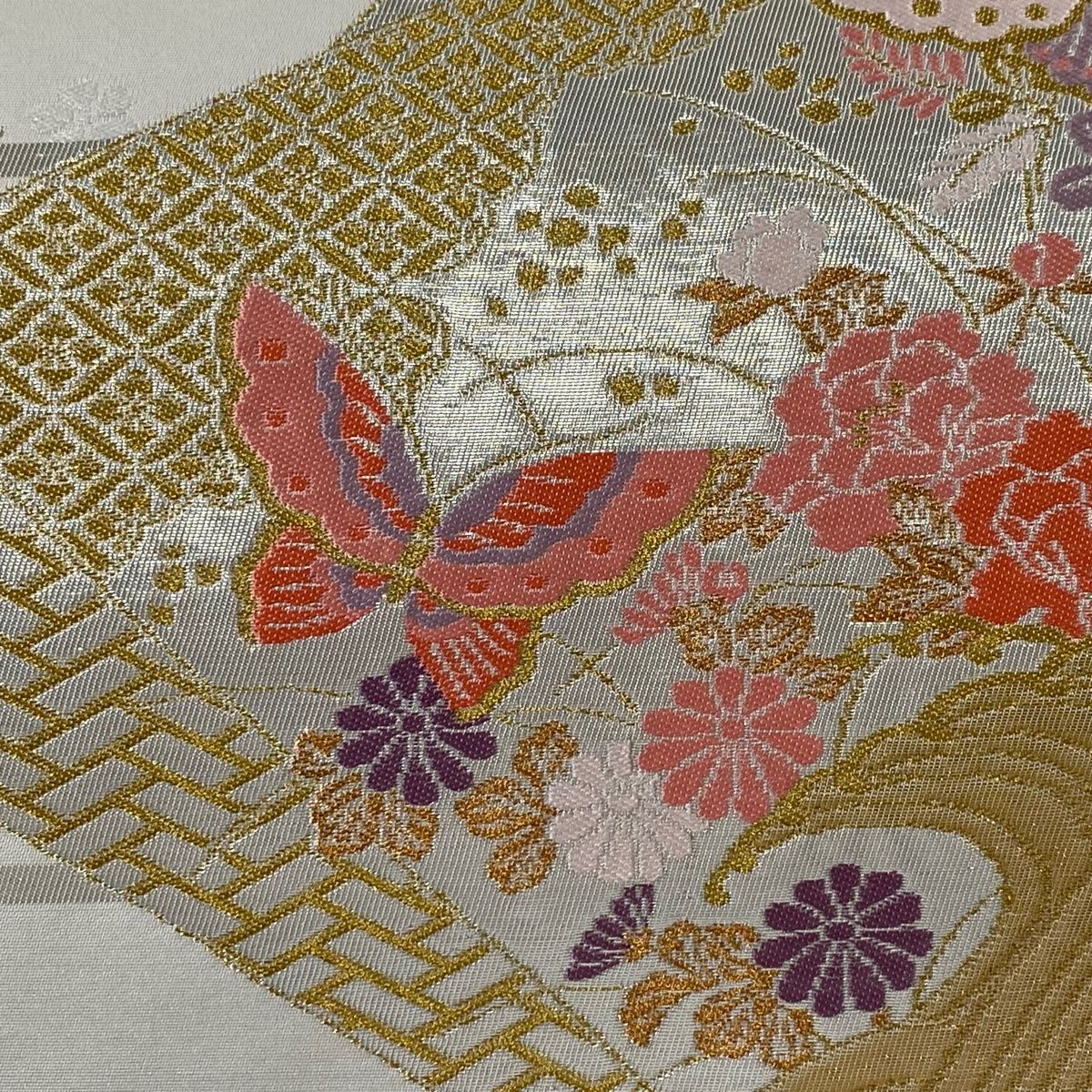 ★着物10★ 1円 逸品!! 絹 丸帯 リバーシブル 西陣織 京名所 春秋の景 金閣寺 銀閣寺 二図全通柄 長さ448cm [同梱可] ☆☆☆☆☆ 半幅帯 リバーシブル 正絹の通販