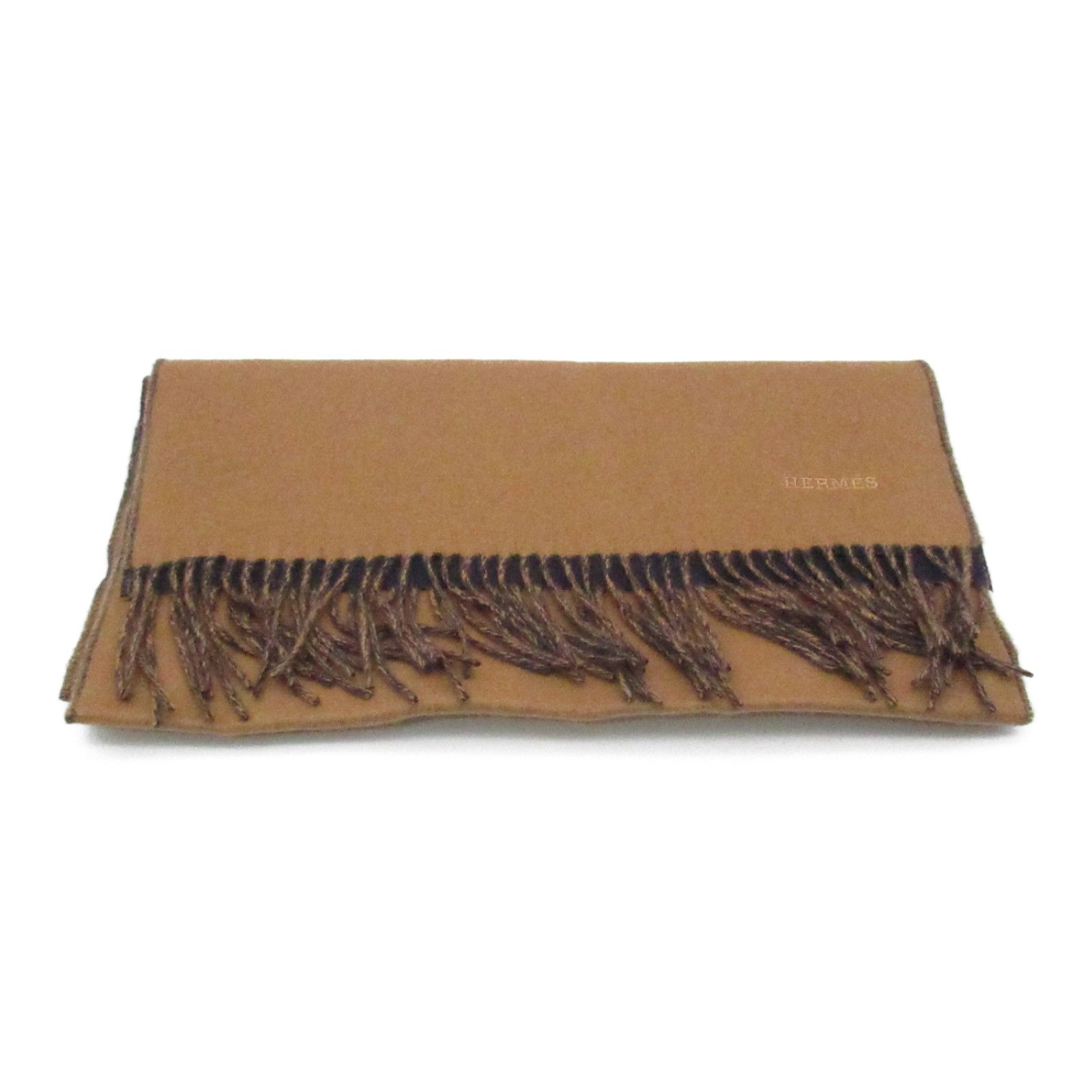 エルメス カシミヤマフラー 《レクトヴェルソ》キャメル/マリン