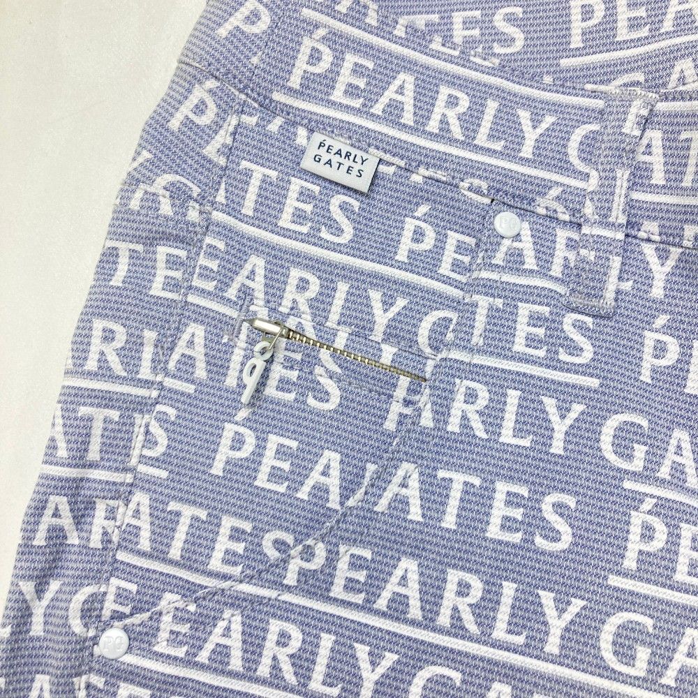サイズ：0 PEARLY GATES パーリーゲイツ  ストレッチパンツ ロゴ 総柄 グレー系 [240101467077] ゴルフウェア レディース ストスト サイズ：00 PEARLY GATES パーリーゲイツ ストレッチパンツ 総柄