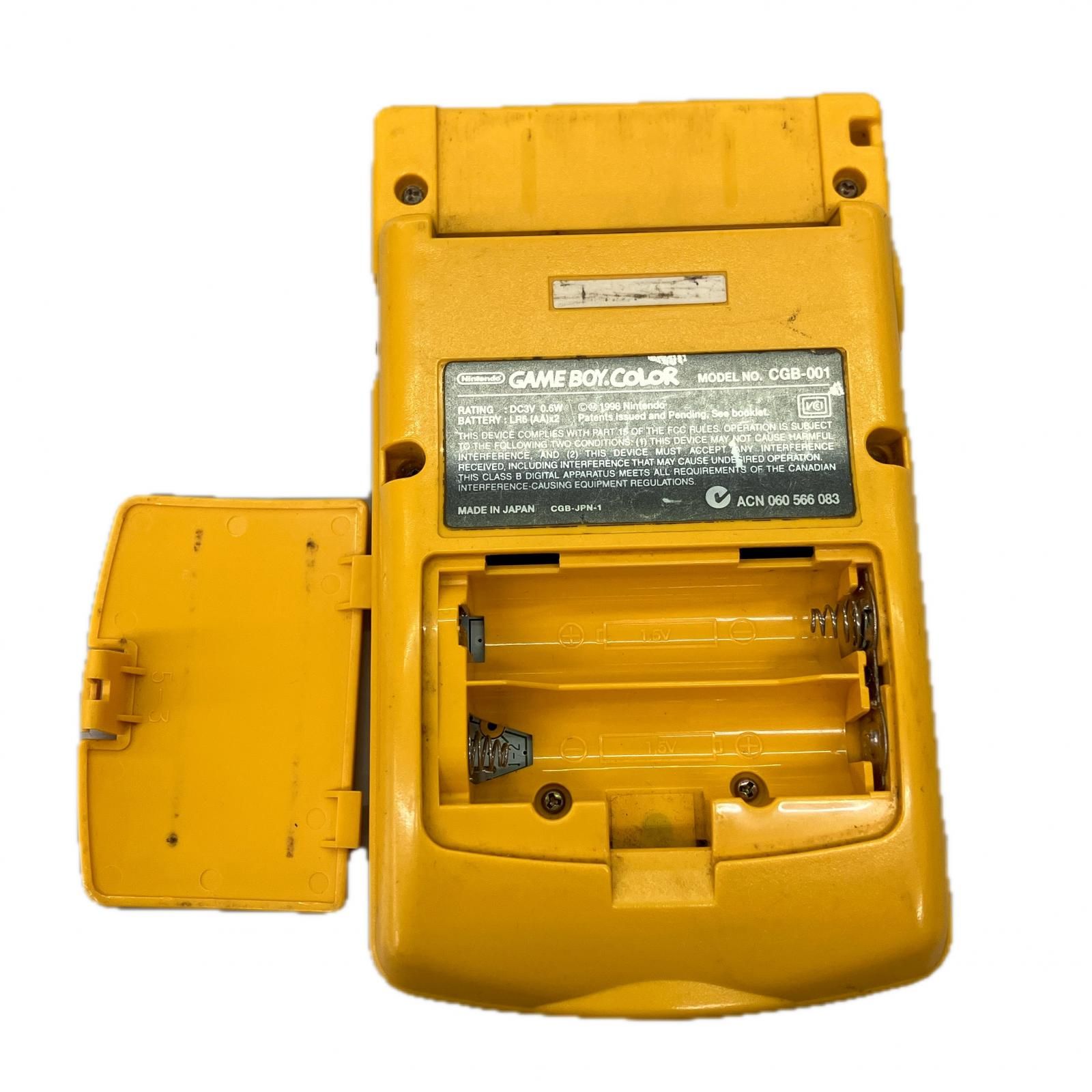 任天堂ゲームボーイカラーの❤️人気のイエロー極美品 任天堂 GBC ゲームボーイカラー 本体 電池カバー付 選べるカラー