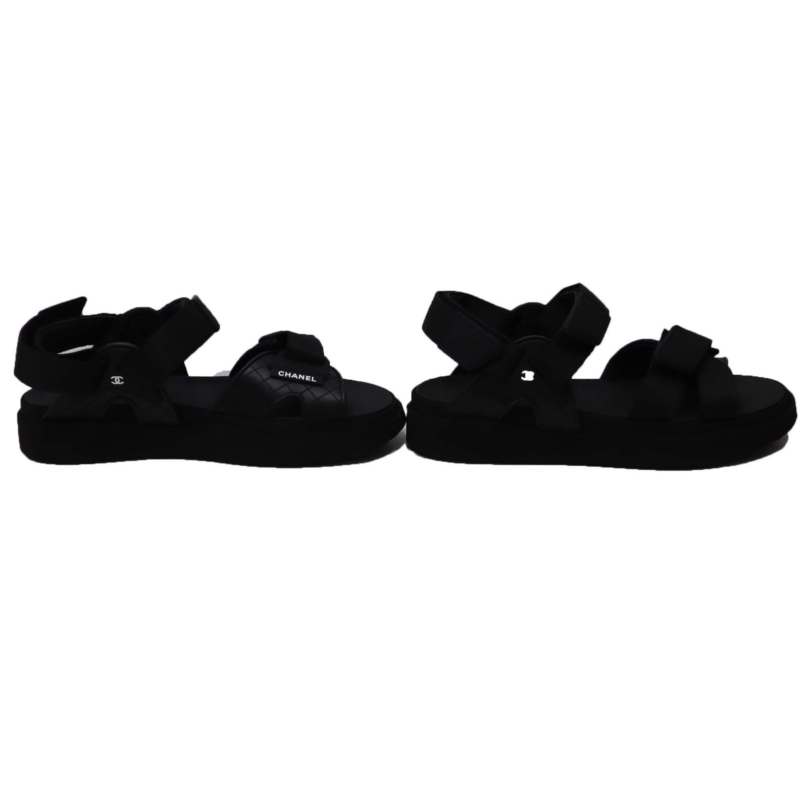 新品CHANEL ビーチサンダル　23.5-24.5cm CHANEL シャネル サンダル レディース 23.5cm ブラック 2757 : ACROSS