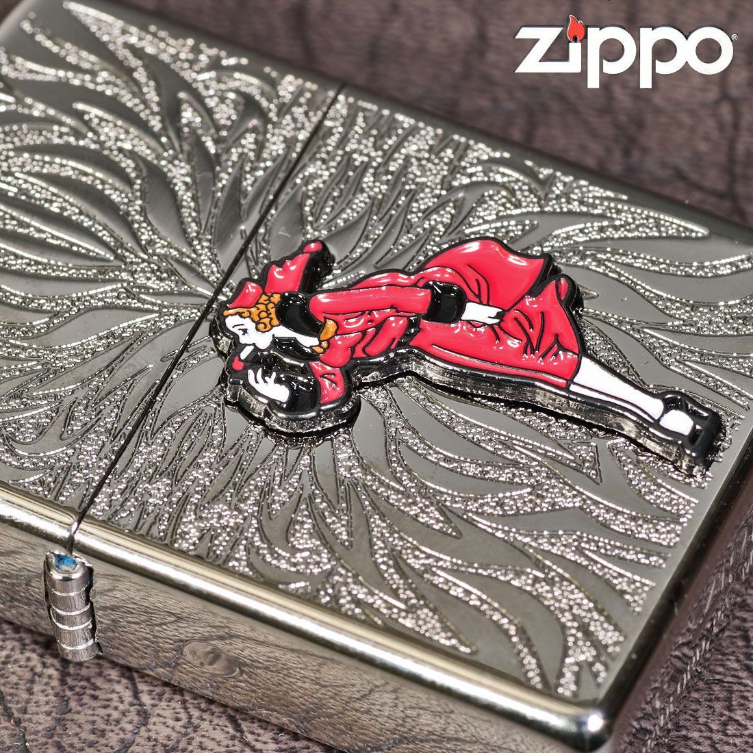 zippo(ジッポーライター)大人気「WINDY」メタル貼り ホワイトニッケル