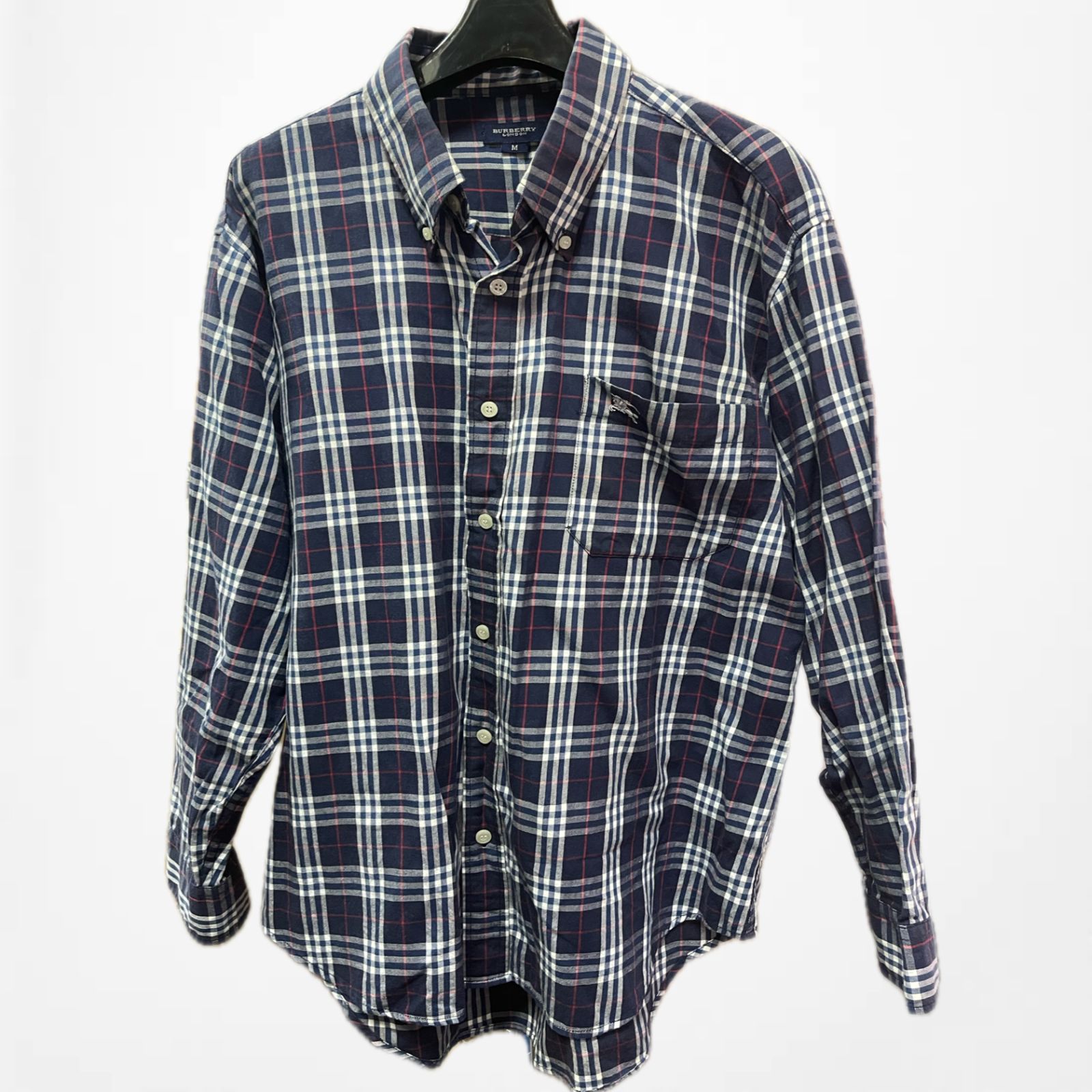 BURBERRY バーバリー ノバチェックシャツ ネイビー Mサイズ