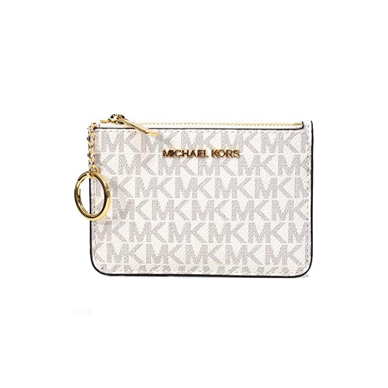 新品】MICHAEL KORS ホワイト シグネチャー レザー キーケース 新品