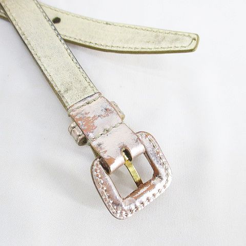 ミュウミュウ miumiu 細ベルト プレーンベルト ピンク系 ピン式