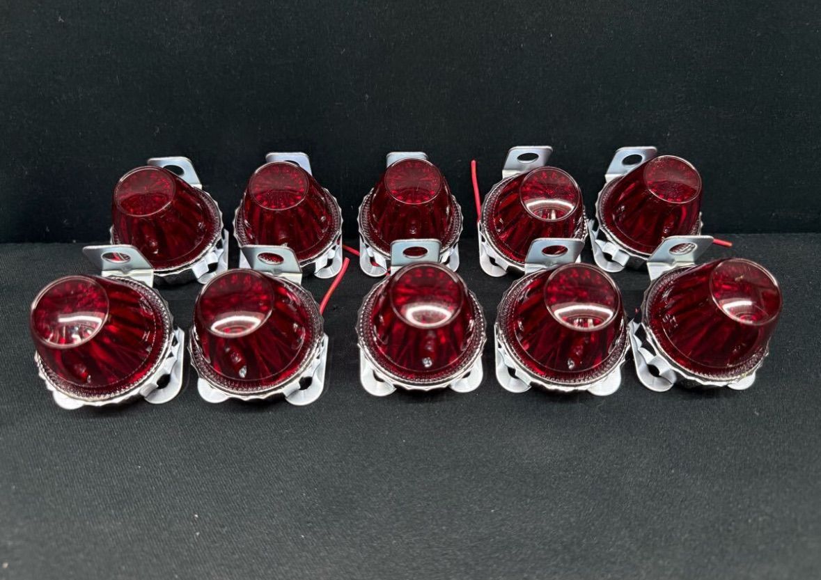 S-91 サイドランプ 10個 カーネーションレッド 赤 レッド 板橋用品製作所 電球式 レトロ デコトラ アート 車高灯 蛍 ゼリーマーカー トラックショップASC