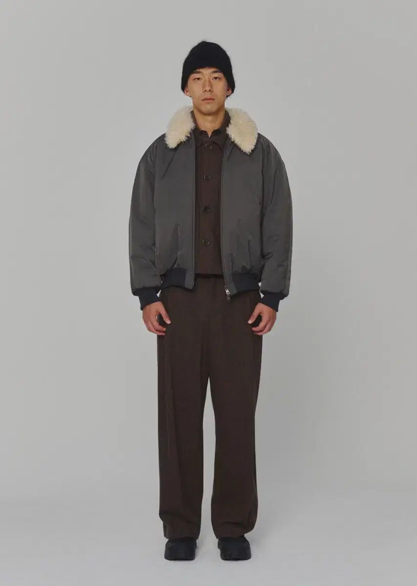 L AMOMENTO(アモーメント) REVERSIBLE SHEARING JACKET チャコールグレー