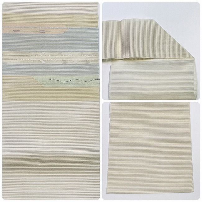 ☆ 新品 美品 名古屋帯 夏 絽 ベージュ 矢羽☆ r696 - メルカリ 