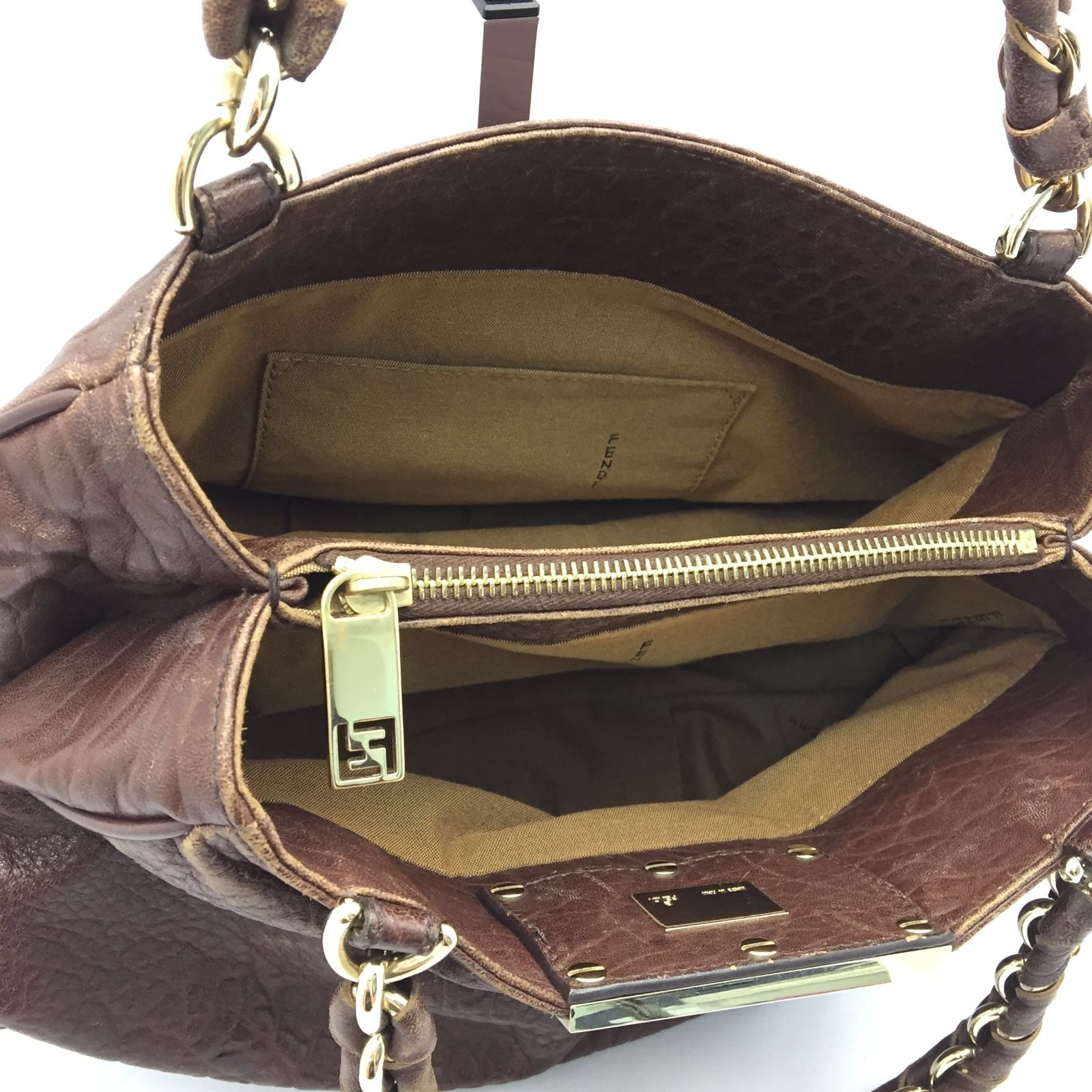 FENDI ミア チェーン ハンドバッグ ブラウン FENDI フェンディ ミアチェーンハンドバッグ ズッカ