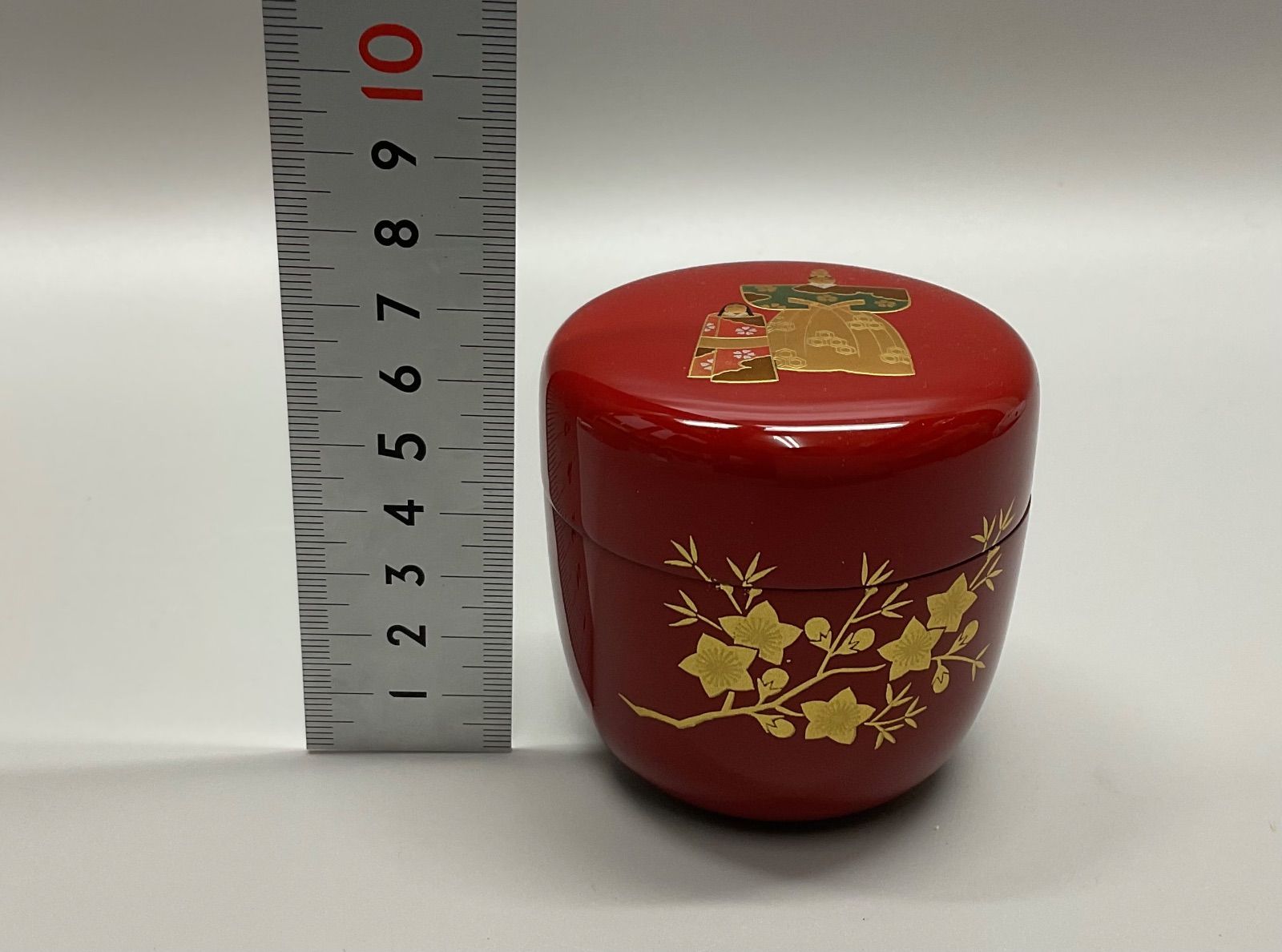 w2 朱塗 立雛蒔絵 コレクション 中棗 中谷秀斎作 茶入 なつめ お点前