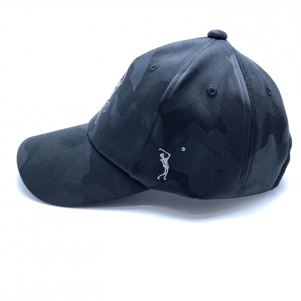 新品】マークアンドロナ キャップ 黒 迷彩織生地 カモフラ ライン